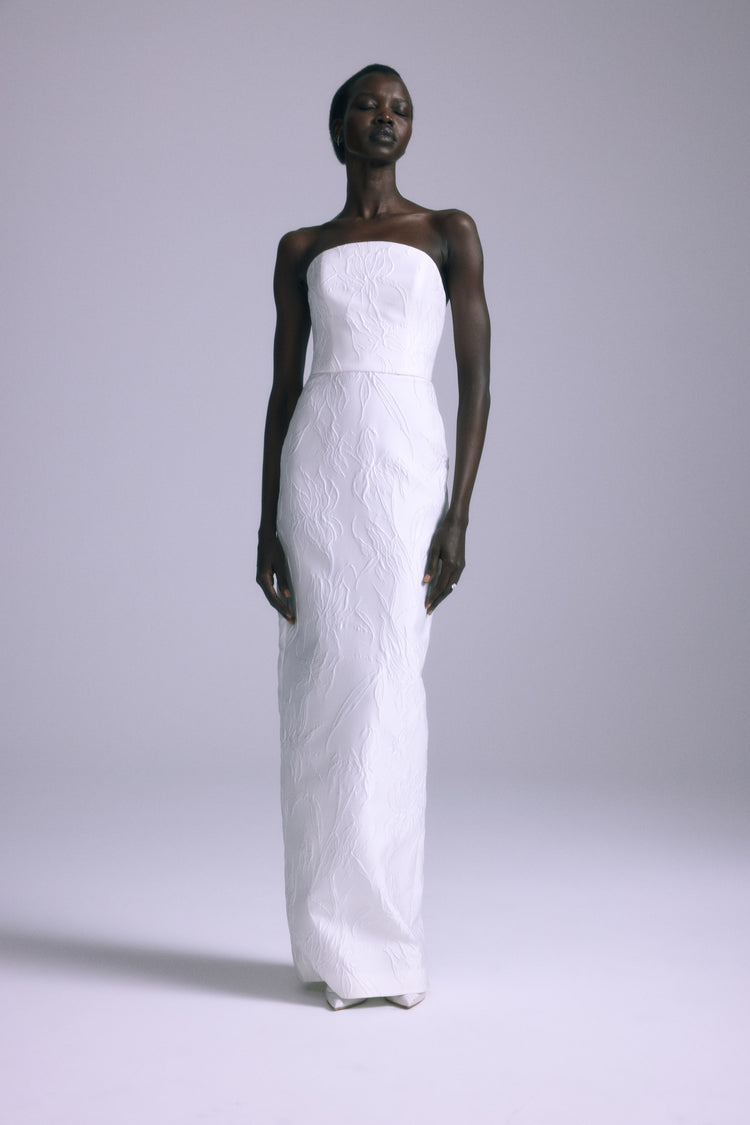Akira, dress from Collection Bridal by Amsale, Fabric: jacquard
