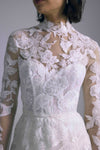 Dimitra, dress from Collection Bridal by Amsale, Fabric: leaf-embelishment