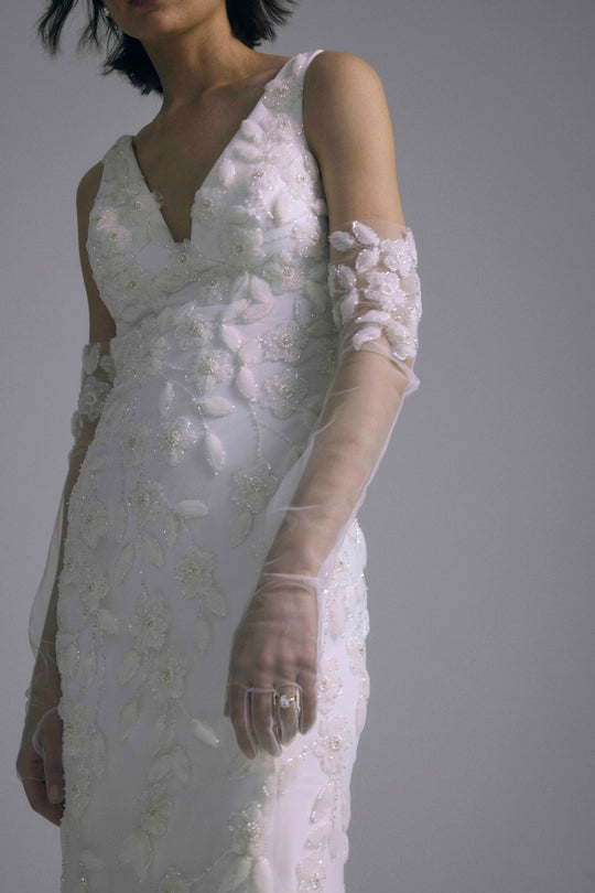 Julian, $7,400, dress from Collection Bridal by Amsale, Fabric: embroidered-tulle