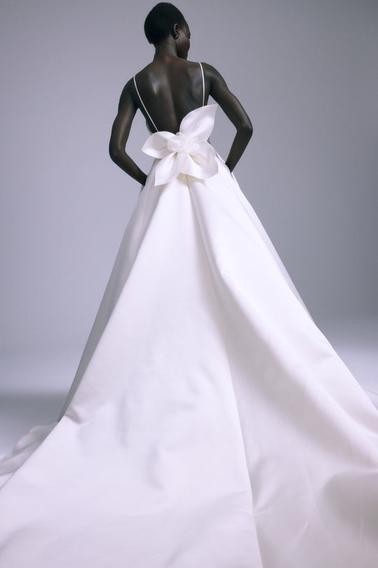 Rin, $6,595, dress from Collection Bridal by Amsale, Fabric: satin