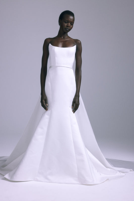 Tomi, $6,595, dress from Collection Bridal by Amsale, Fabric: satin