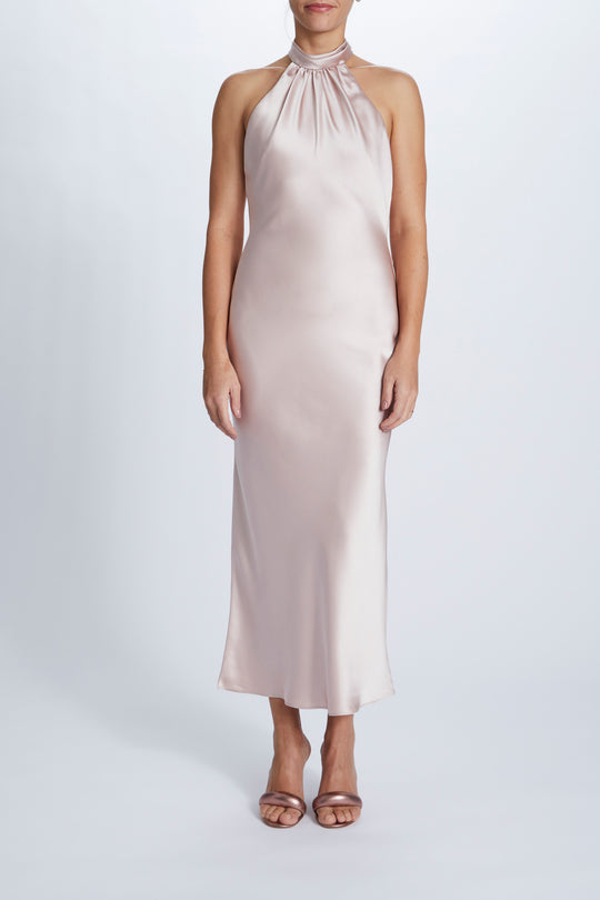 Brooks, $300, dress from Collection Bridesmaids by Amsale, Fabric: fluid-satin