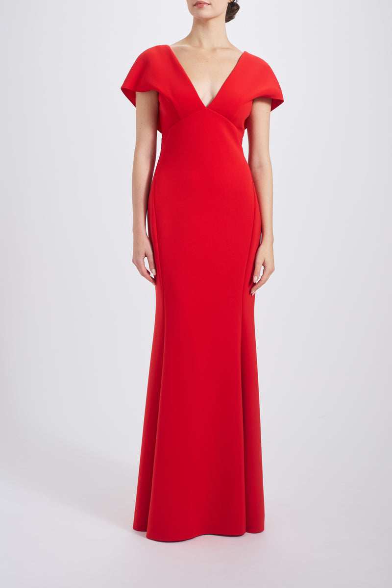 Italian Stretch Crepe V-neck Gown – Amsale