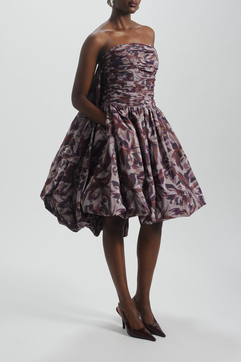 Drop-Waist Bubble Hem Dress | Amsale