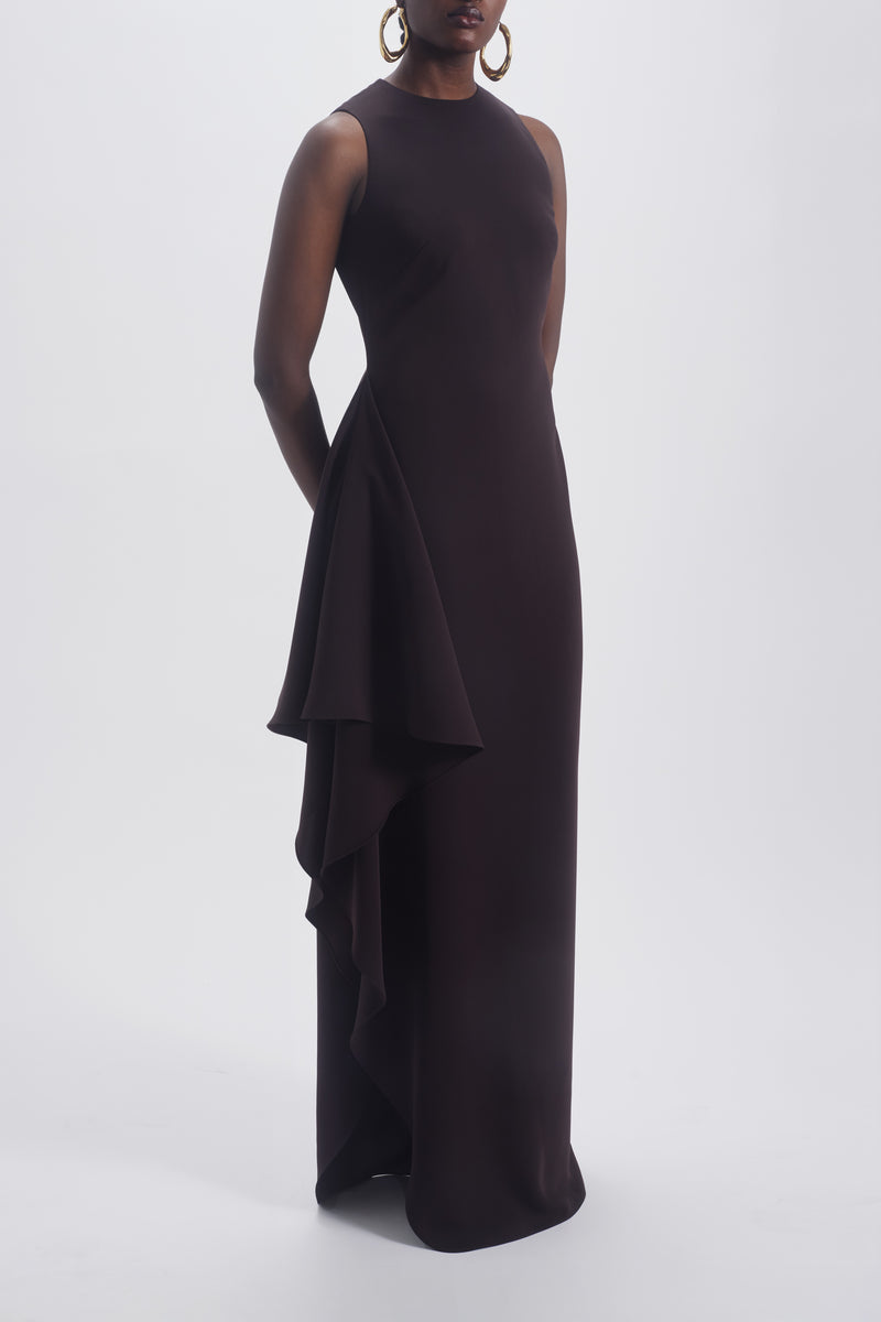 Jewel Neck Drape Dress  Amsale