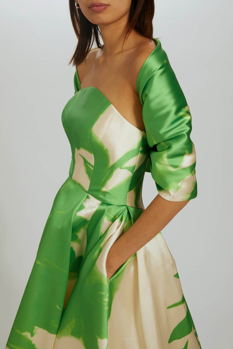 P556 - Lime-Ivory, dress by color from Collection Evening by Amsale