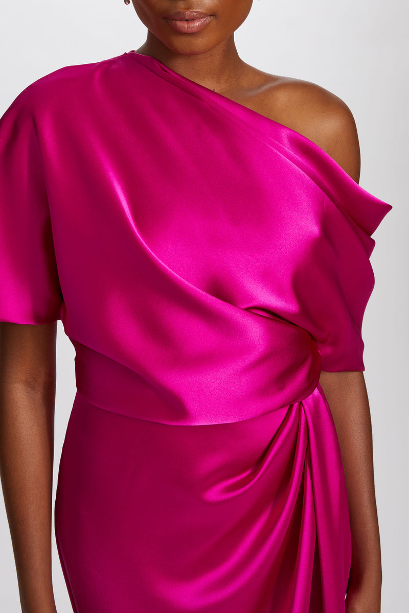 Fluid Satin Off-the-Shoulder Gown – Amsale