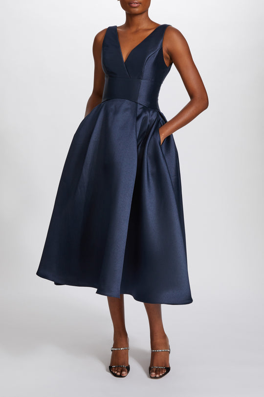 P626 - Mikado Tea-Length Dress, $795, dress from Collection Evening by Amsale, Fabric: mikado