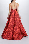 P694 - Coral-Black, dress by color from Collection Evening by Amsale