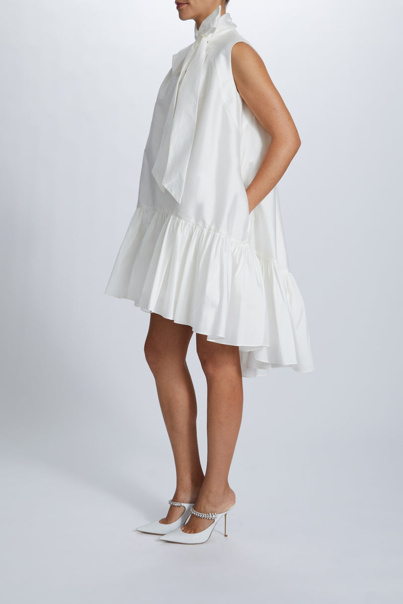 Taffeta Trapeze Dress Ivory / 28