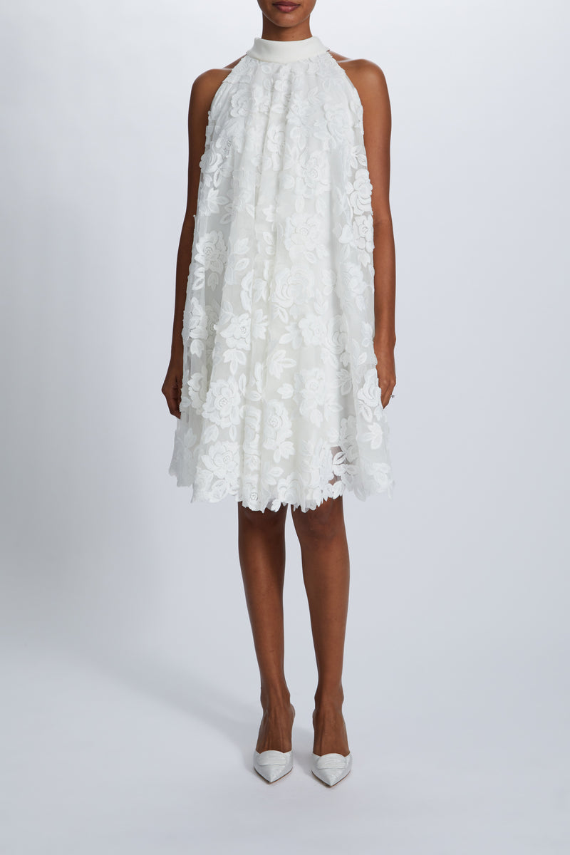 Guipure Lace Trapeze Dress Ivory / 10
