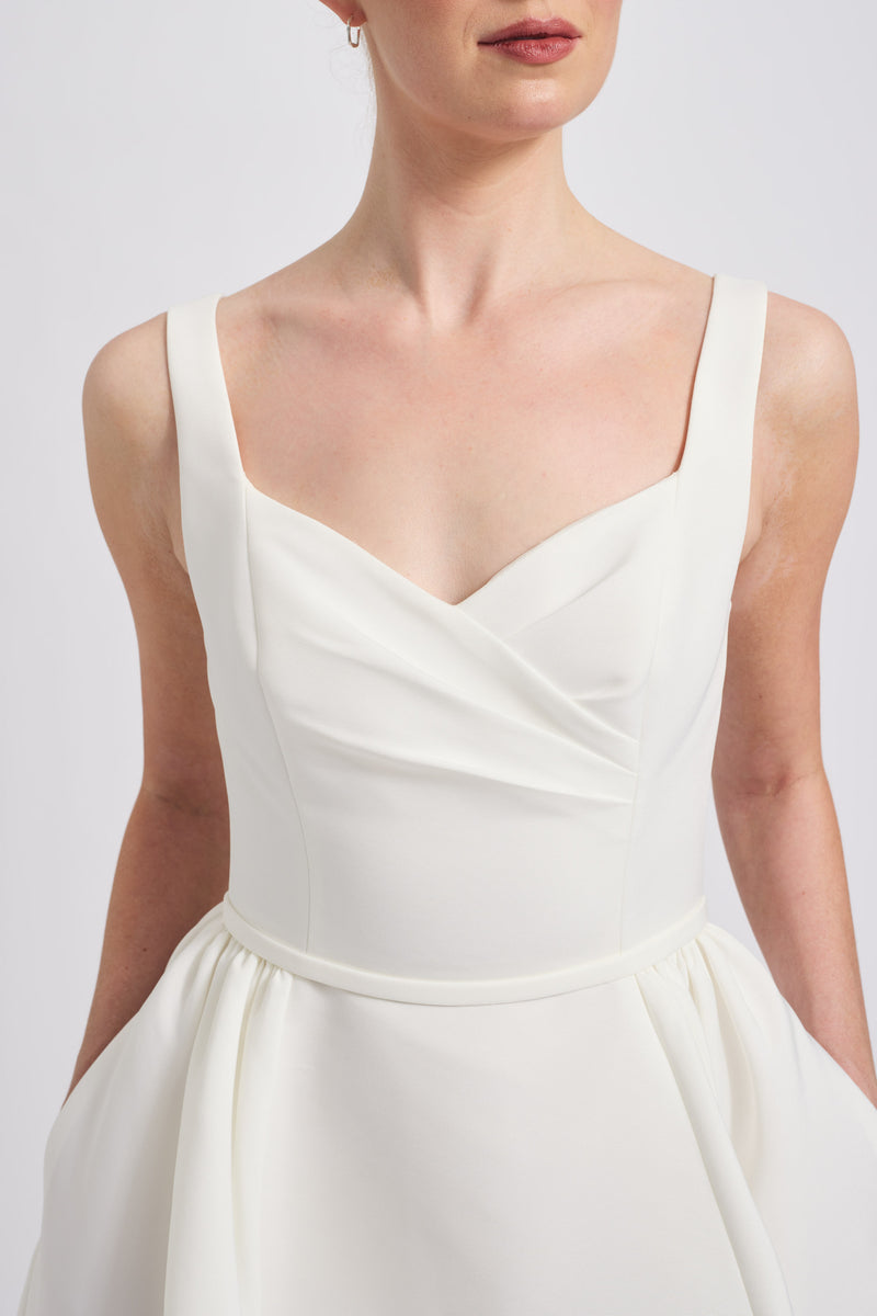 amsale faille v-neck fit-and-flare dress Amsale Bridesmaid Dress Chance GB281A Moss main image 0