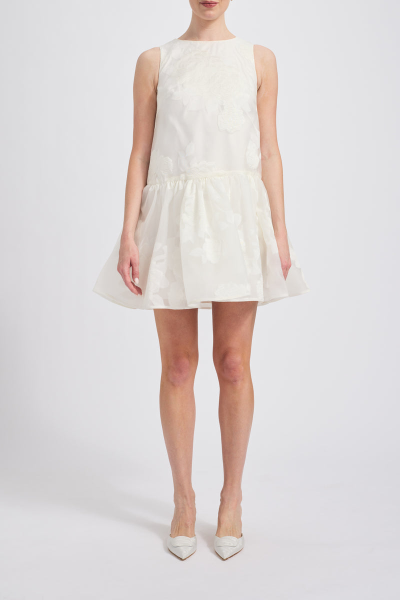 Rose Fil Coupé Mini Dress Ivory / 0