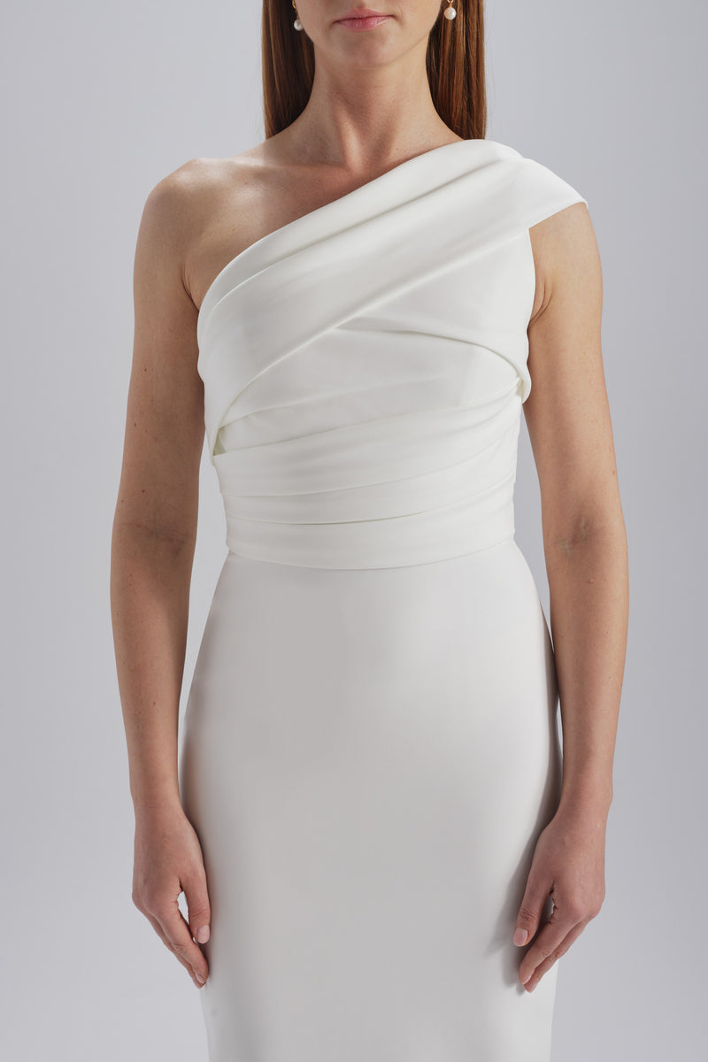 strapless open back dress NELIA One Shoulder Maxi Column Dress