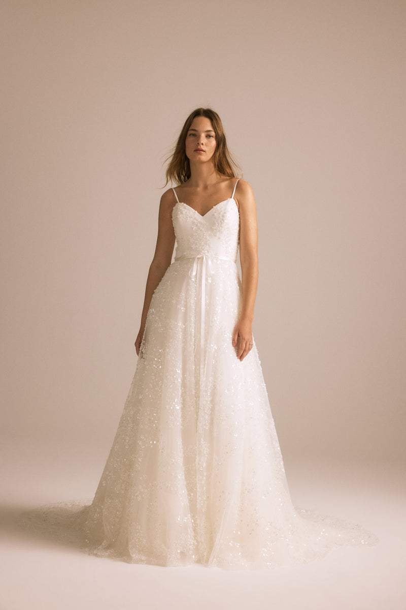 Astrid lace beaded gown