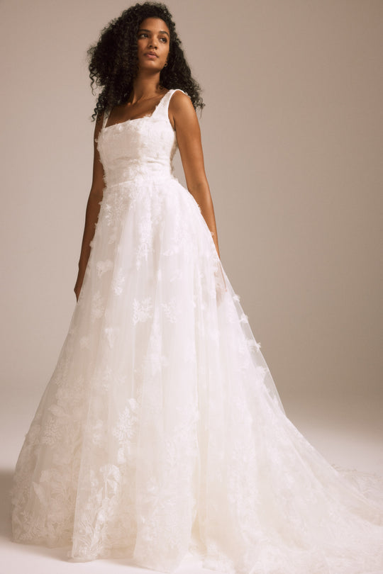 Elodie, $4,995, dress from Collection Bridal by Nouvelle Amsale