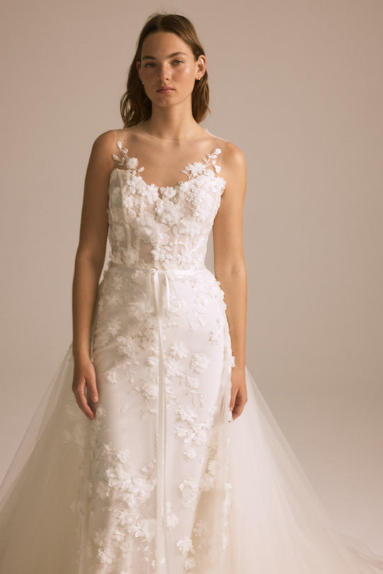 Tulle Overskirt for Floriane, $1,200, accessory from Collection Bridal by Nouvelle Amsale