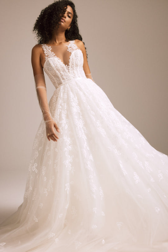 Seren, $4,995, dress from Collection Bridal by Nouvelle Amsale, Fabric: tulle