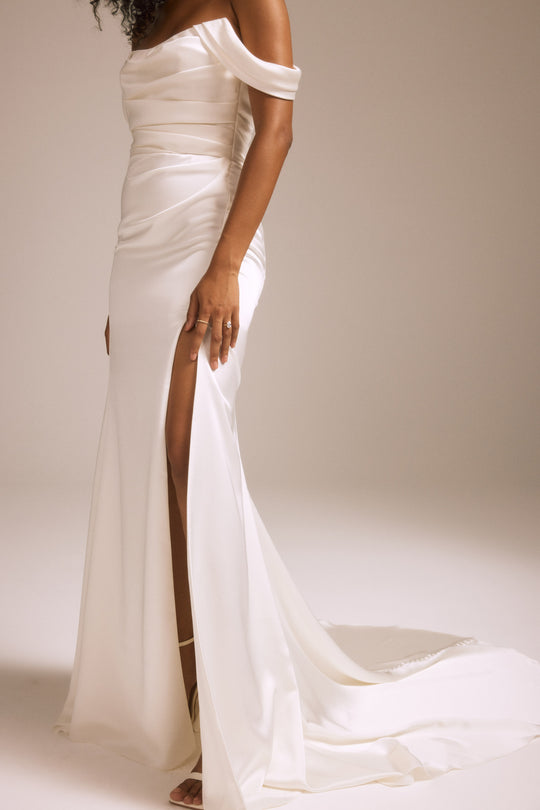 Syd, $2,495, dress from Collection Bridal by Nouvelle Amsale, Fabric: satin