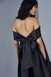 P370M - Bow back trapeze dress - Black, dress by color from Collection Evening by Amsale