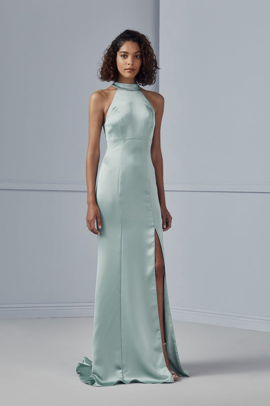 Jacinda, $300, dress from Collection Bridesmaids by Amsale, Fabric: fluid-satin