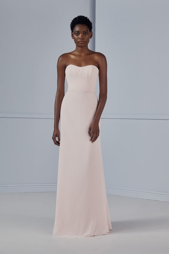 Lou, $270, dress from Collection Bridesmaids by Amsale, Fabric: flat-chiffon