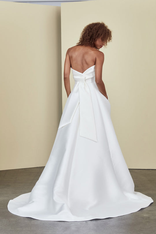 Rainey, $2,495, dress from Collection Bridal by Nouvelle Amsale, Fabric: mikado