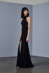 P384P - Crepe halter neck gown - Black, dress by color from Collection Evening by Amsale