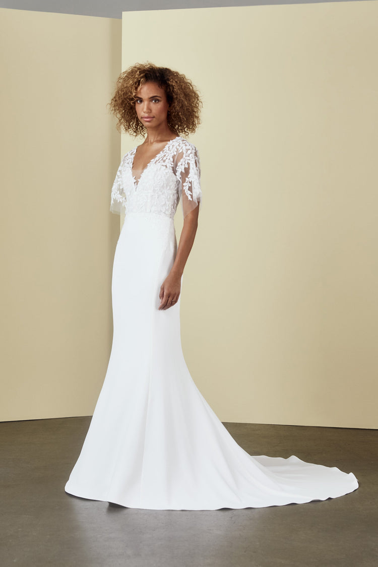 Paloma, dress from Collection Bridal by Nouvelle Amsale, Fabric: crepe