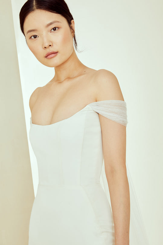 Salem, $4,895, dress from Collection Bridal by Amsale, Fabric: radzimir