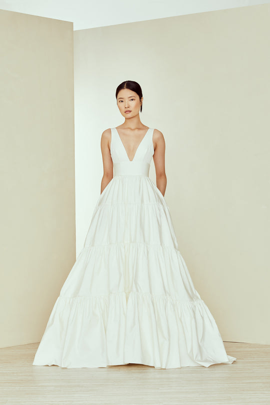 Connor, $5,995, dress from Collection Bridal by Amsale, Fabric: faille