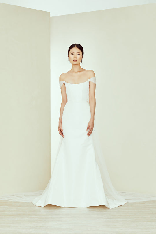 Salem, $4,895, dress from Collection Bridal by Amsale, Fabric: radzimir