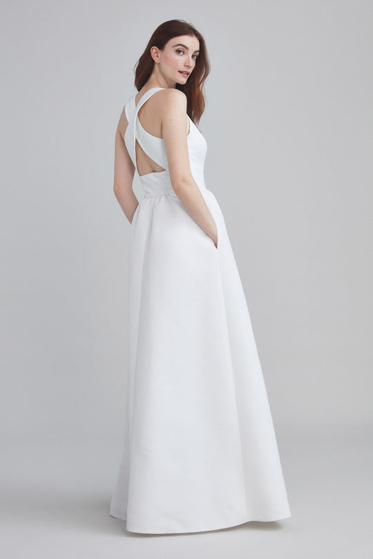 Fiona, $300, dress from Collection Bridesmaids by Amsale, Fabric: faille