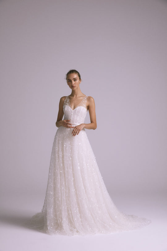 Bea, $5,995, dress from Collection Bridal by Amsale, Fabric: tulle