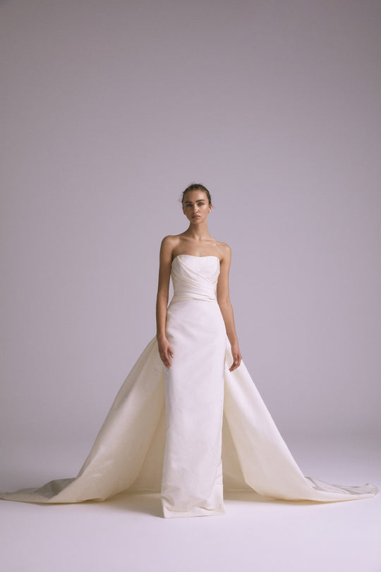 Este, $6,200, dress from Collection Bridal by Amsale, Fabric: silk-faille