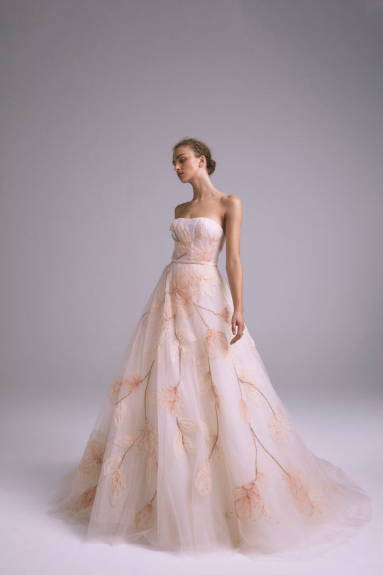 Forest, $8,995, dress from Collection Bridal by Amsale, Fabric: faille