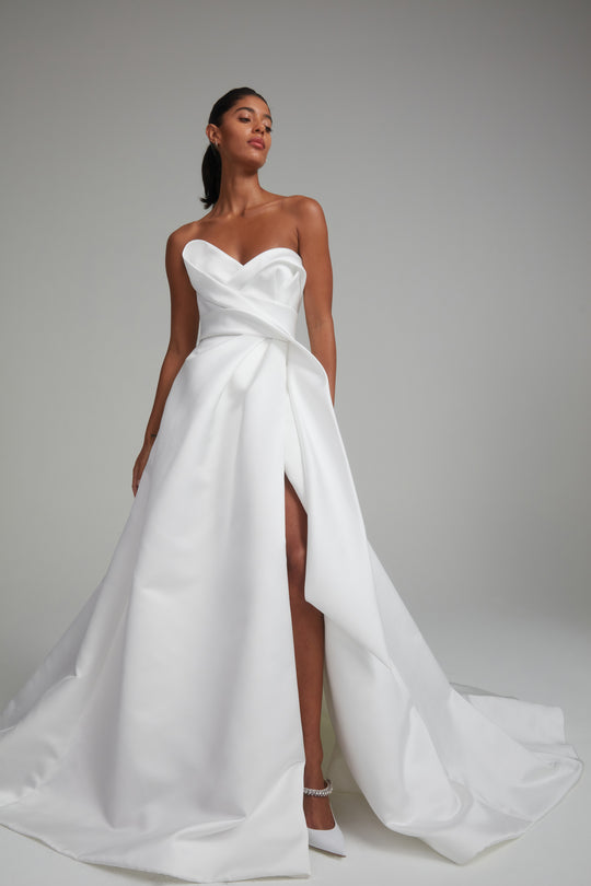 Marley, $6,595, dress from Collection Bridal by Amsale, Fabric: duchess-satin