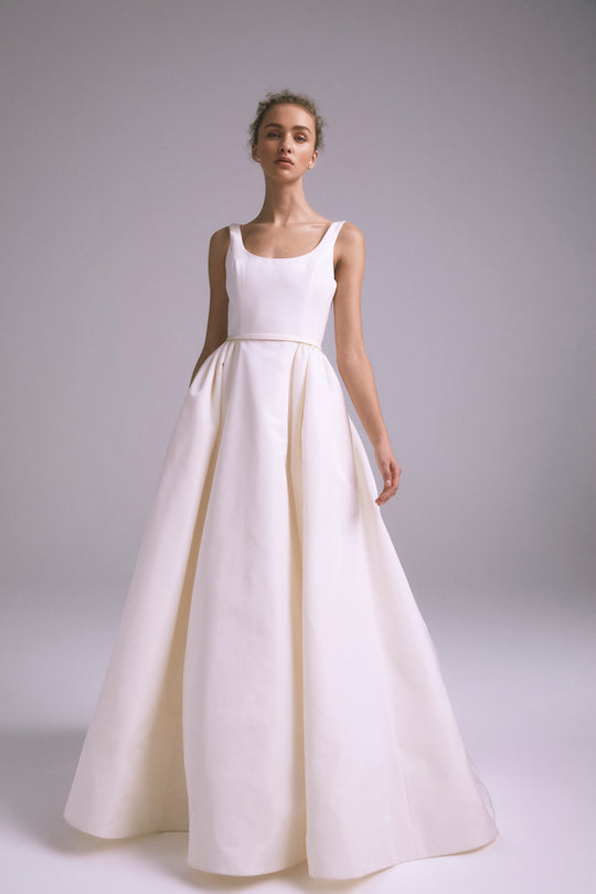 Matilda, $4,995, dress from Collection Bridal by Amsale, Fabric: faille