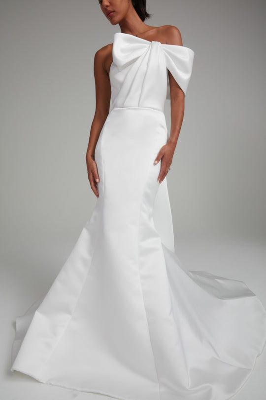 Nori, $5,995, dress from Collection Bridal by Amsale, Fabric: duchess-satin