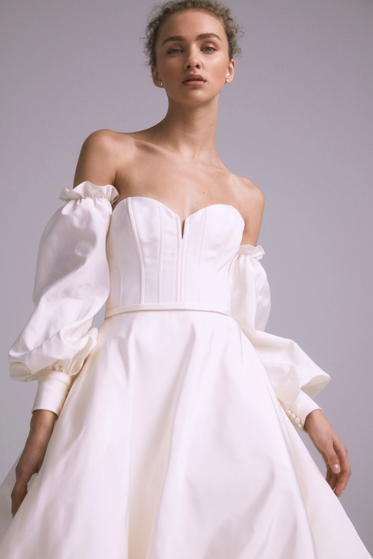 Teddy, dress from Collection Bridal by Amsale, Fabric: faille