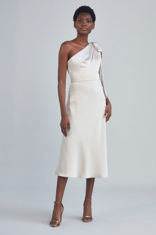 P393S - One-Shoulder Bow Dress, $495, dress from Collection Evening by Amsale