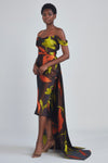 P408J - Tulip Jacquard Gown - Chocolate-Multi, dress by color from Collection Evening by Amsale