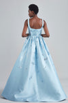 P409J - Metallic Fil-Coupe Gown - Ice-Blue, dress by color from Collection Evening by Amsale
