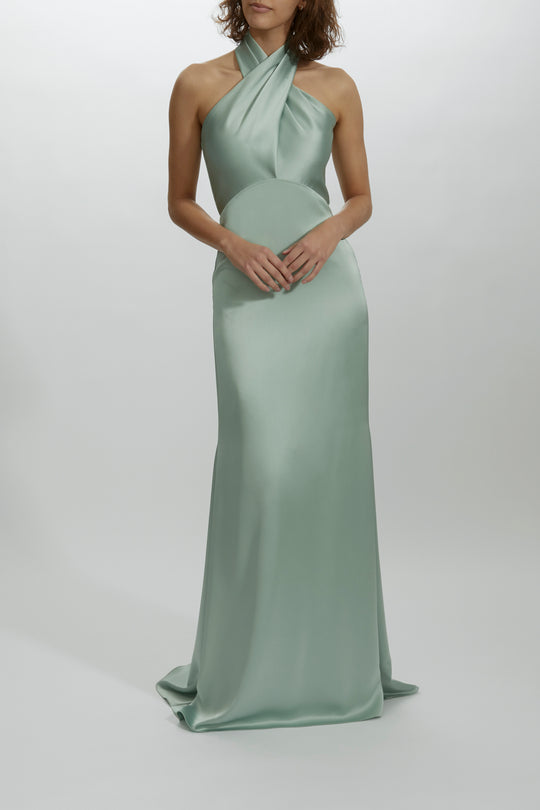 P440S - Crisscross Empire Gown, $550, dress from Collection Evening by Amsale, Fabric: fluid-satin