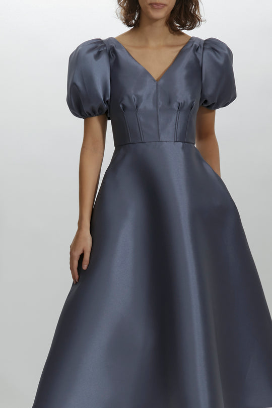 P449M - Balloon Sleeve Dress, $675, dress from Collection Evening by Amsale, Fabric: mikado
