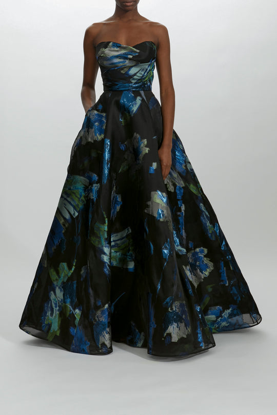 P478J - Metallic Jacquard Ball Gown, $3,595, dress from Collection Evening by Amsale, Fabric: metallic-jacquard