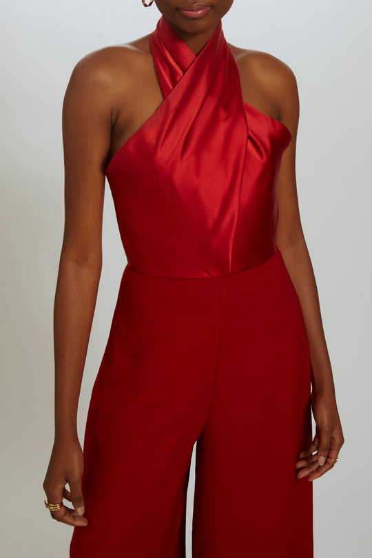 P532S - Halter Jumpsuit, $795, dress from Collection Evening by Amsale, Fabric: fluid-satin