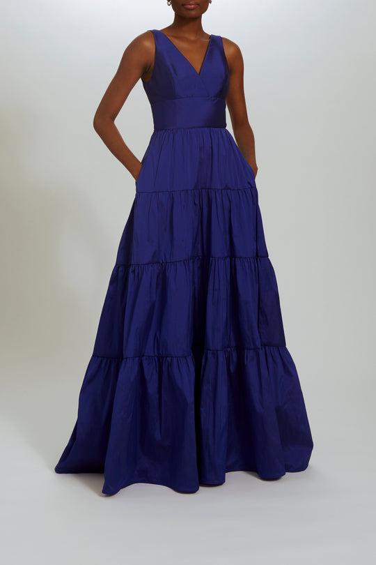 P543 - Taffeta V-neck Gown, $1,095, dress from Collection Evening by Amsale, Fabric: taffeta