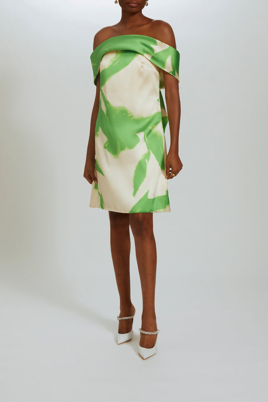P554 - Printed Shift Dress, $1,295, dress from Collection Evening by Amsale, Fabric: mikado