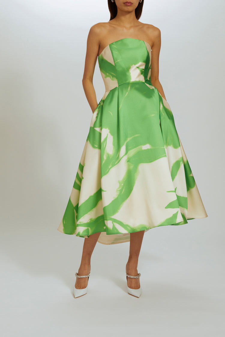 P557 - Lime-Ivory, dress by color from Collection Evening by Amsale